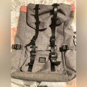 Travel Laptop Backpack Outdoor Rucksack School backpack 15.6" Linen Grey men red